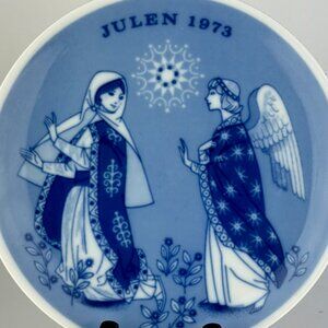 1973 “Julen” Christmas Plate Bebudelsen Promise of the Saviour Angel & Mary